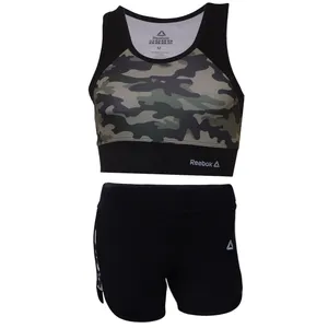 ست نیم تنه و شلوارک ورزشی زنانه مدل Camo-0322-G
