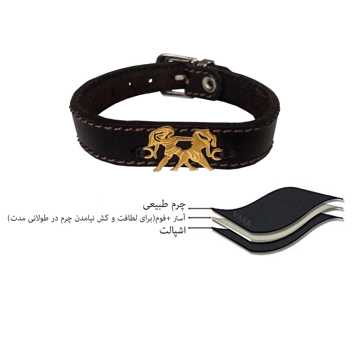 دستبند چرم وارک طرح نماد خرداد مدل لیبرا کد rb119 -  - 9