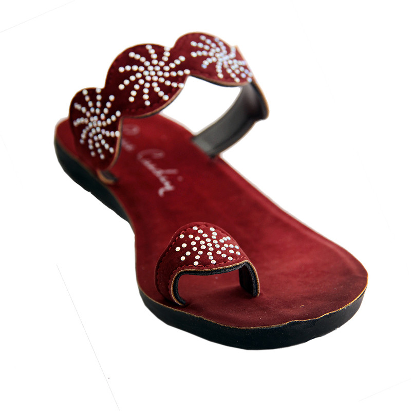 دمپایی لاانگشتی زنانه مدل آتوسا کد 108 رنگ زرشکی