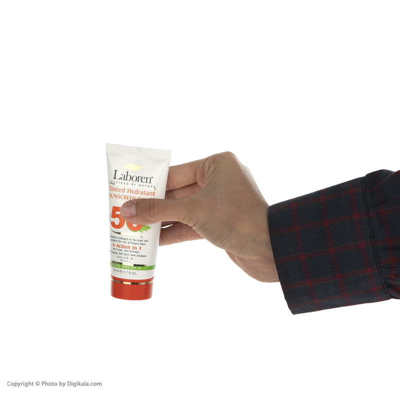 کرم ضد آفتاب رنگی لابورن +SPF50 کد 01 حجم 50 مناسب پوست های چرب حجم 50 میلی‌لیتر