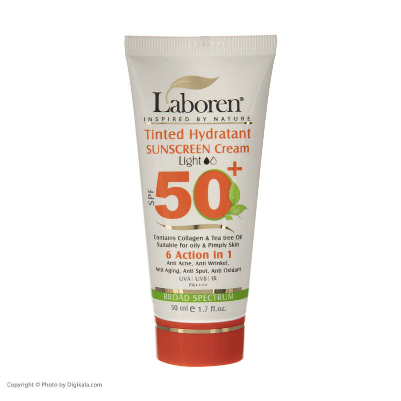کرم ضد آفتاب رنگی لابورن +SPF50 کد 01 حجم 50 مناسب پوست های چرب حجم 50 میلی‌لیتر