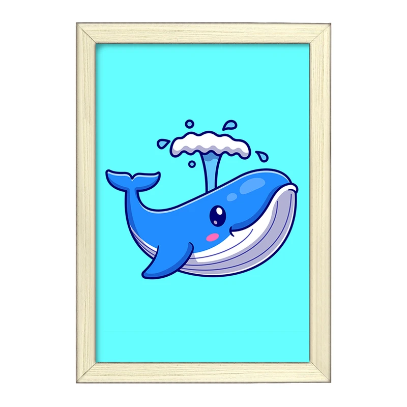 تابلو خندالو طرح حیوانات بامزه نهنگ کد 29649