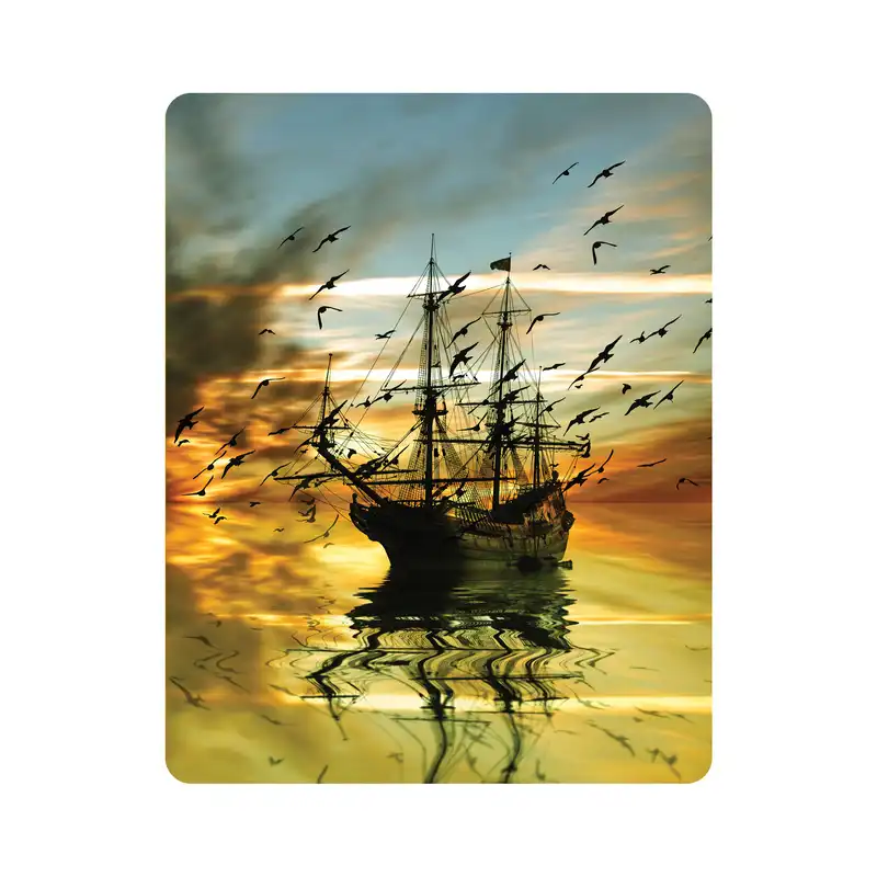 ماوس پد اطلس آبی طرح کشتی و دریا و پرنده مدل T1023