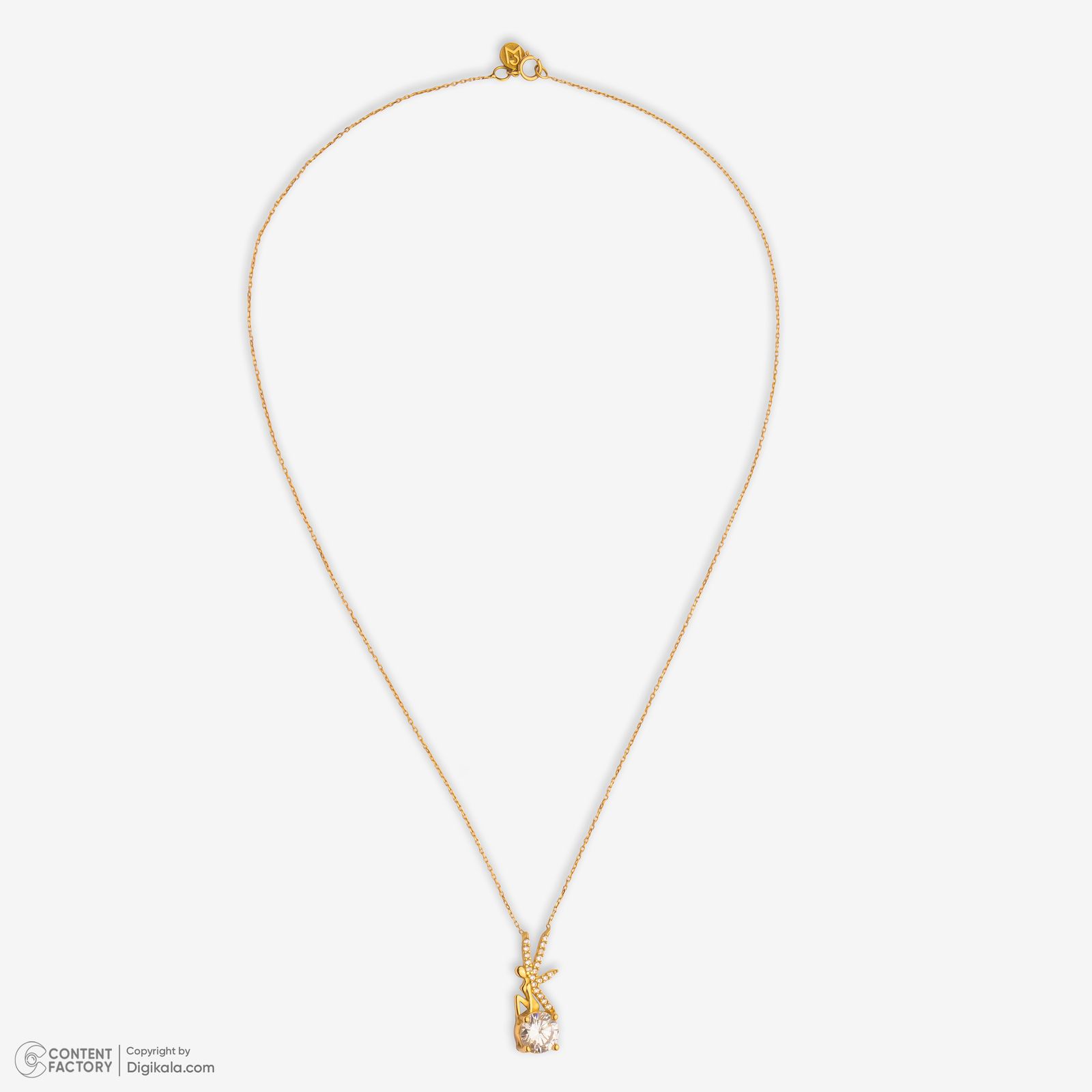 گردنبند طلا 18 عیار زنانه با زنجیر حلقه‌ای (فلامینگو) وی گالری مدل فرشته کد NB8397 -  - 2