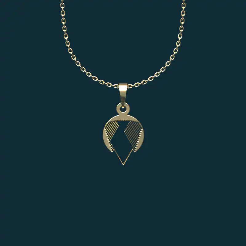 گردنبند طلا 18 عیار زنانه مدوپد مدل هندسی کد AA2-1-1273