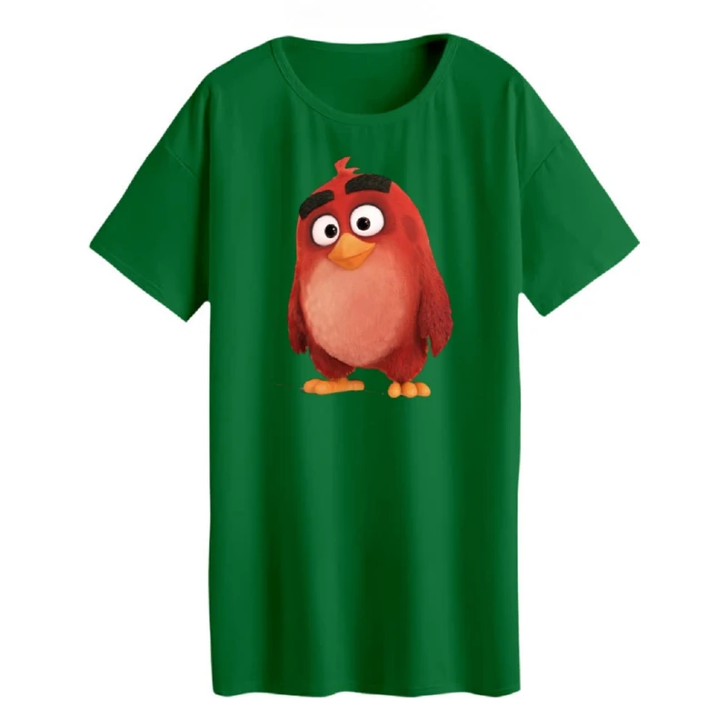 تی شرت لانگ آستین کوتاه زنانه مدل angry birds کد 1