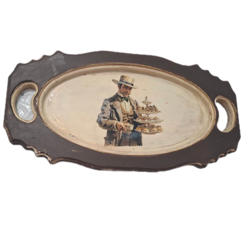 سینی دسته دار طرح موسیو سايز 33×17 سانتی متر
