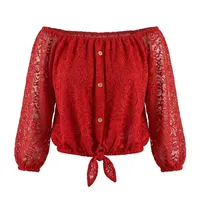 نیم تنه زنانه مدل آستردار گیپور