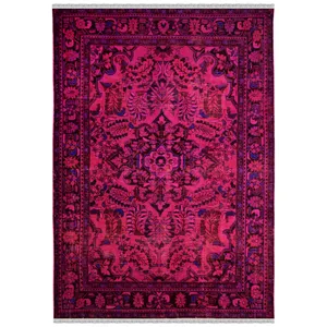 فرش دستبافت رنگ شده چهار متری طرح وینتیج کد 319