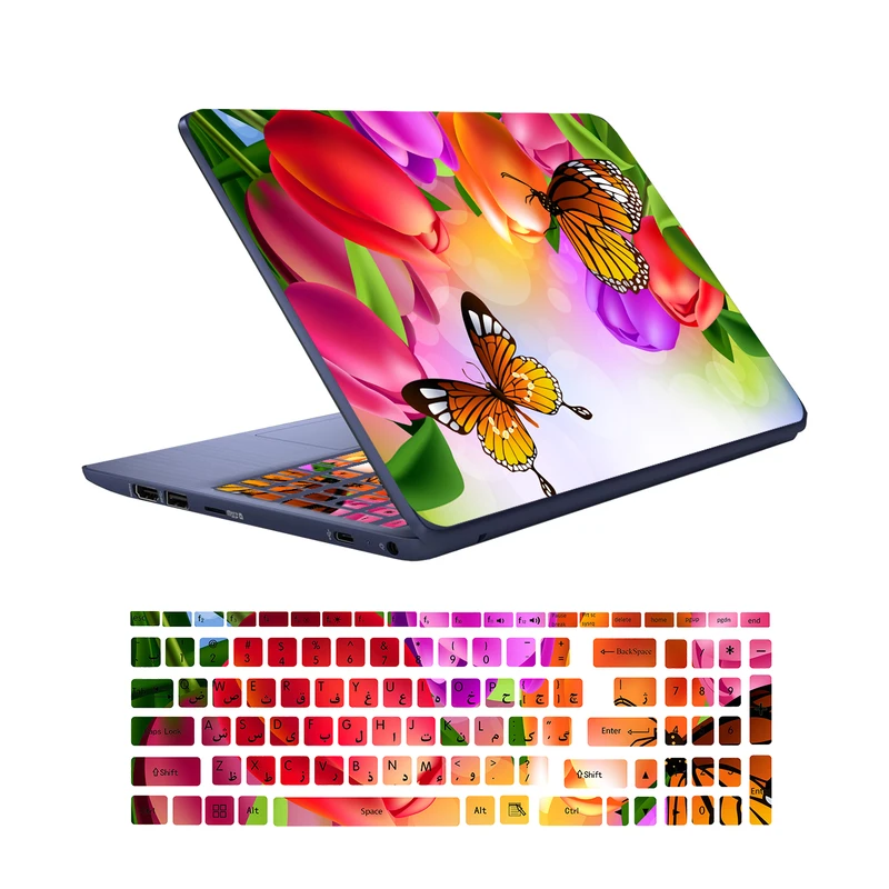  استیکر لپ تاپ کد B-03 به همراه برچسب حروف فارسی کیبورد