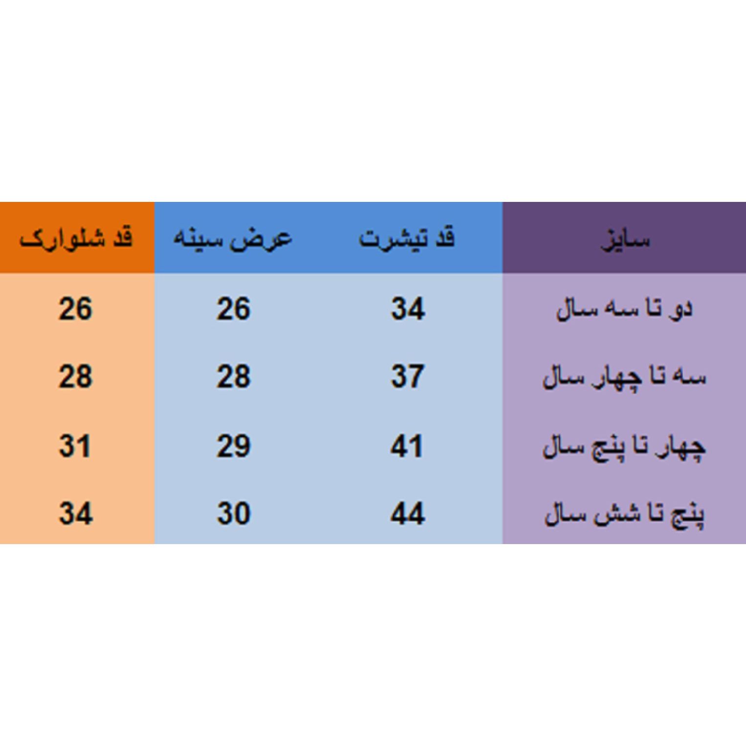 ست تیشرت و شلوارک دخترانه کد GRLORG1 -  - 7