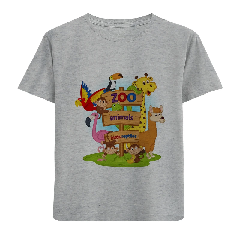 تی شرت آستین کوتاه پسرانه طرح zoo کد F19