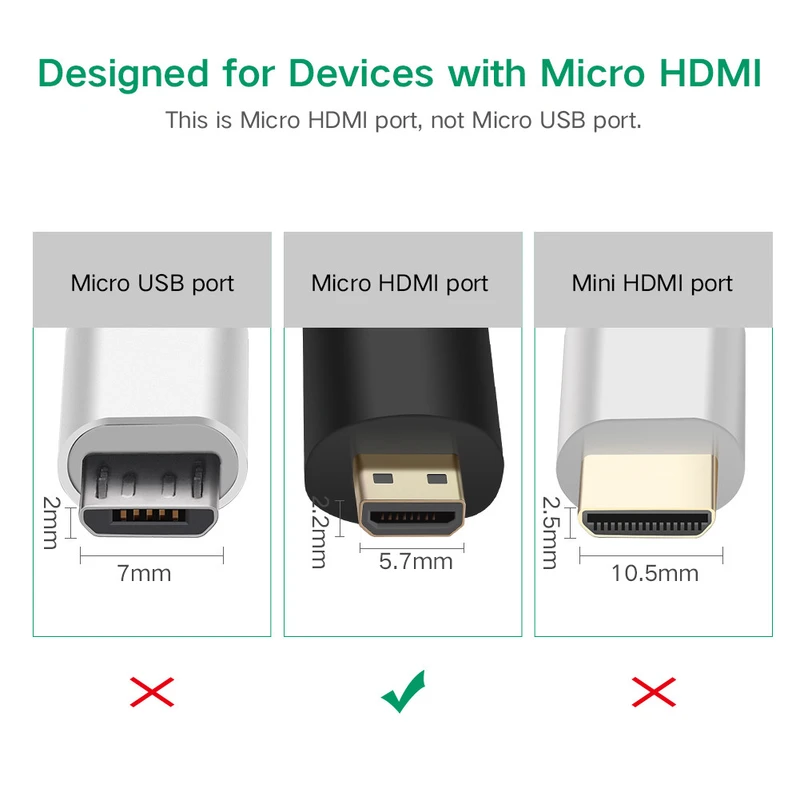 مبدل microHDMI به HDMI یوگرین مدل 20106 عکس شماره 2