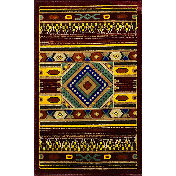 فرش ماشینی مهستان مدل کیلیم کد KILIM4 زمینه زرشکی