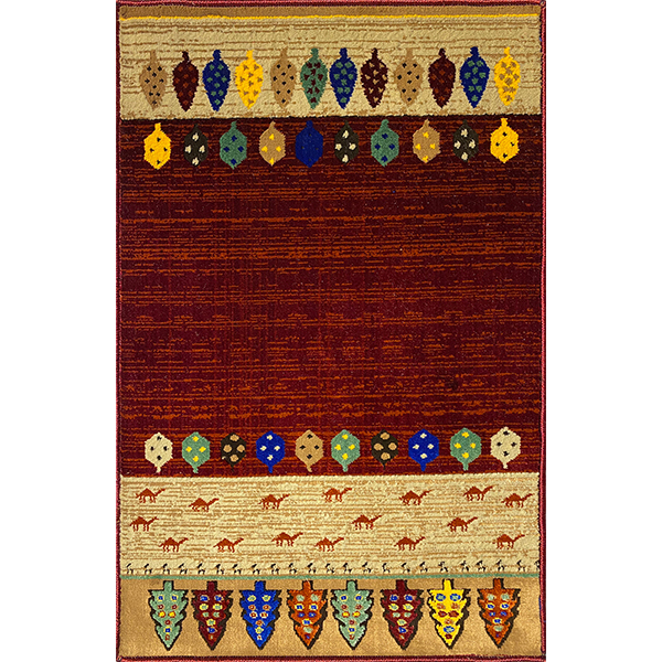 فرش ماشینی مهستان مدل کیلیم کد KILIM11 زمینه زرشکی