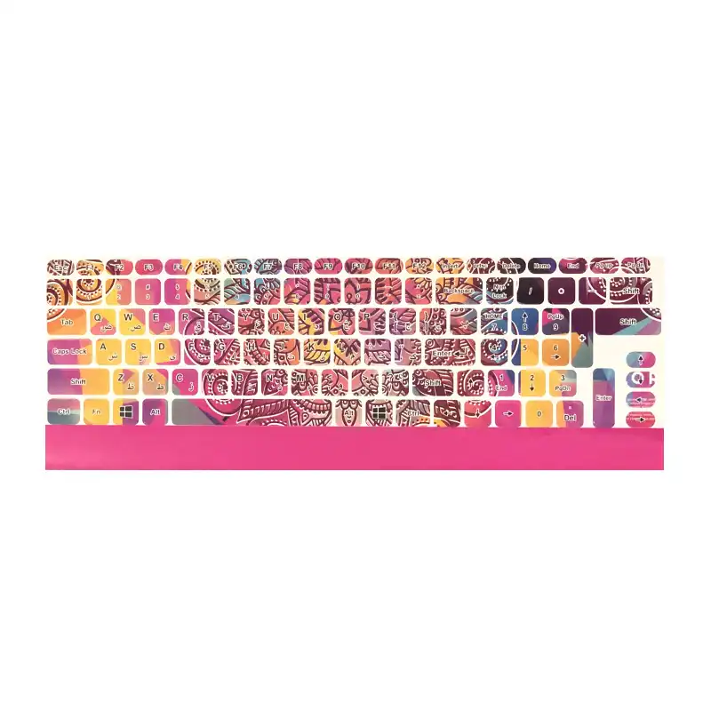 برچسب حروف فارسی کیبورد طرح چند رنگ کد 18