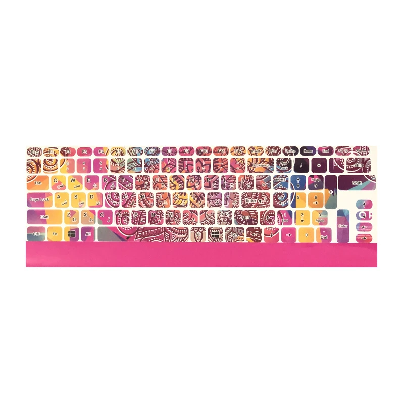 برچسب حروف فارسی کیبورد طرح چند رنگ کد 18