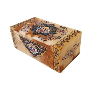 جعبه سنگ مرمر طرح گل شاه عباسی مدل 300158_4