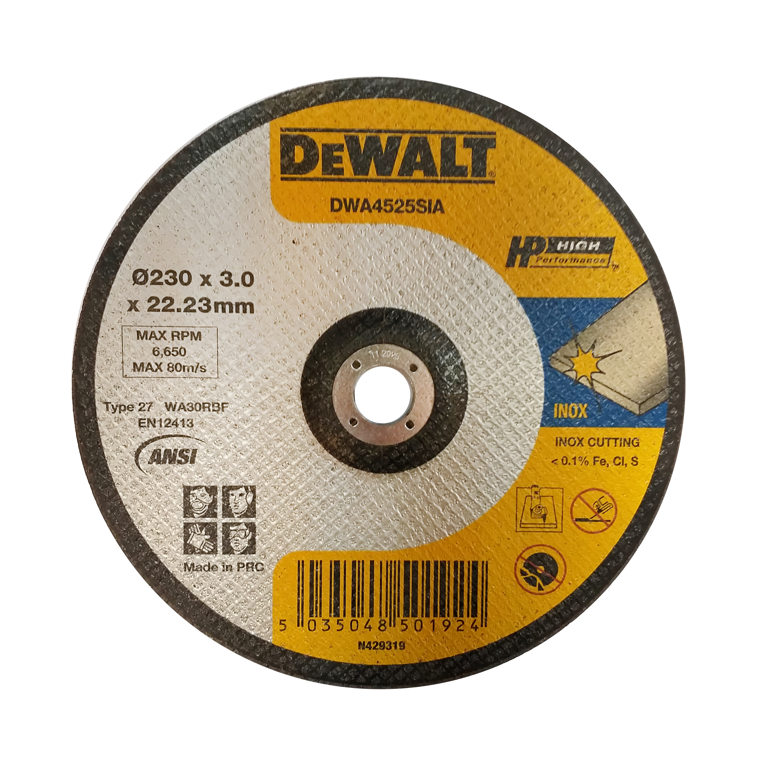 صفحه برش فلز دیوالت مدل DWA4525SIA