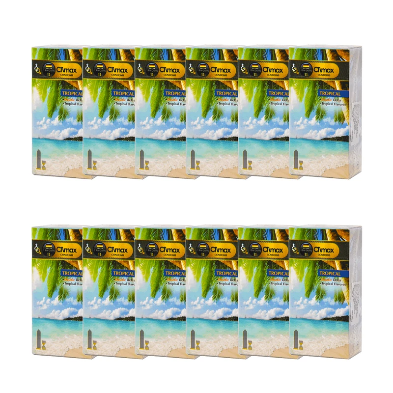 کاندوم کلایمکس مدل TROPICAL12 مجموعه 12 عددی 