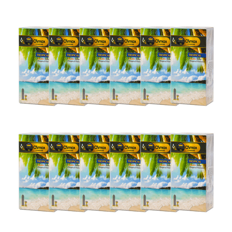 کاندوم کلایمکس مدل TROPICAL12 مجموعه 12 عددی کاندوم کلایمکس مدل TROPICAL12 مجموعه 12 عددی