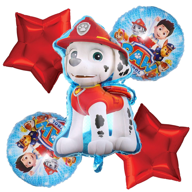 بادکنک فویلی طرح سگ های نگهبان Marshal مجموعه 5 عددی