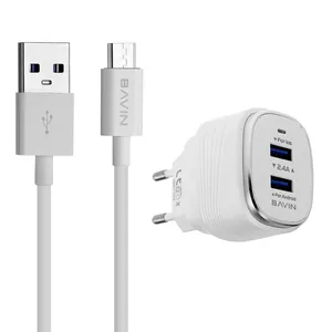 شارژر دیواری باوین مدل PC563Y به همراه کابل تبدیل microUSB