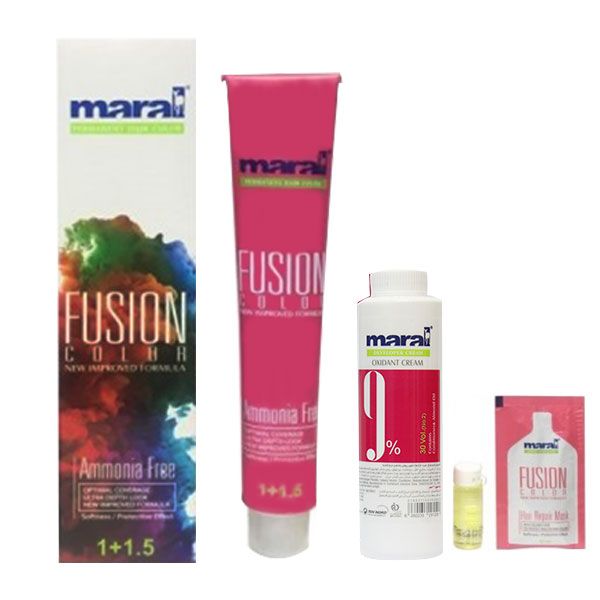 کیت رنگ مو مارال مدل Fusion شماره 7.691 حجم 100 میلی لیتر رنگ قهوه ای ماری گلد -  - 2