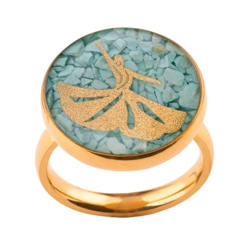 انگشتر طلا 24 عیار زنانه الون طرح رقص سماع 