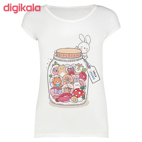 تیشرت زنانه طرح Hello spring Animals کد 1000013 main 1 1
