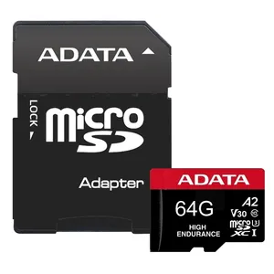 کارت حافظه‌ microSDXC ای دیتا مدل v30 4K کلاس 10 استاندارد UHS-I U3 سرعت 100MBps ظرفیت 64 گیگابایت به همراه آداپتور SD 