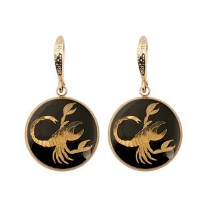 گوشواره طلا 24 عیار زنانه الون طرح  نماد ماه آبان 