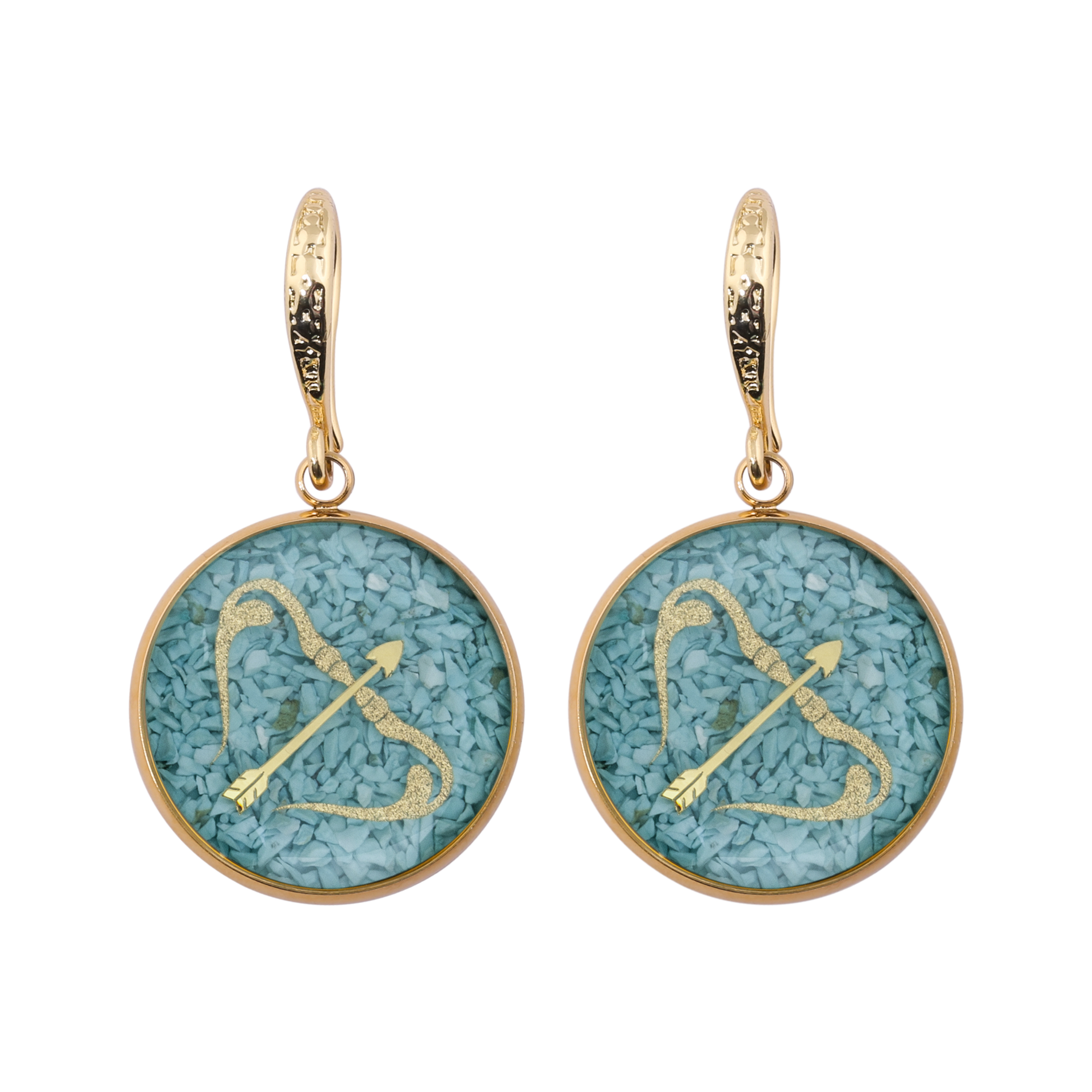 گوشواره طلا 24 عیار زنانه الون طرح نماد ماه آذر