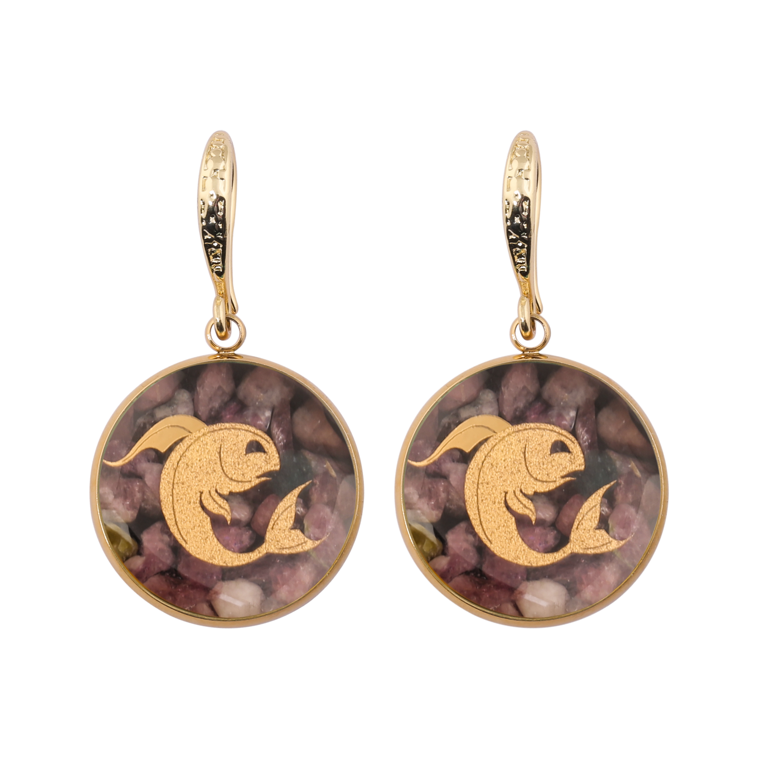 گوشواره طلا 24 عیار زنانه الون طرح ماه اسفند