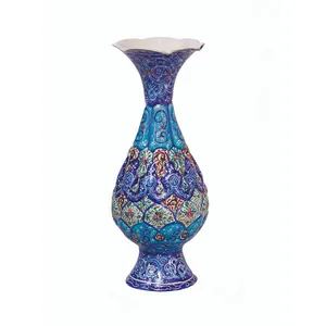 گلدان میناکاری مدل اسلیمی ختایی کد 076