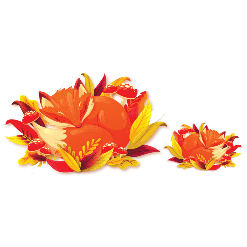 استیکر لپ تاپ طرح روباه ها  کد 01 مجموعه 2 عددی