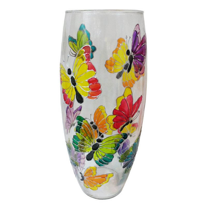 گلدان شیشه ای طرح پروانه کد 02