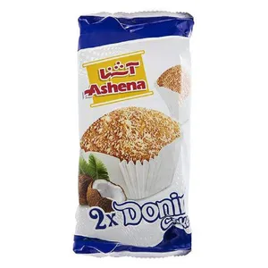 کیک دونینی دوقلو نارگیلی آشنا - 60 گرم بسته 36 عددی