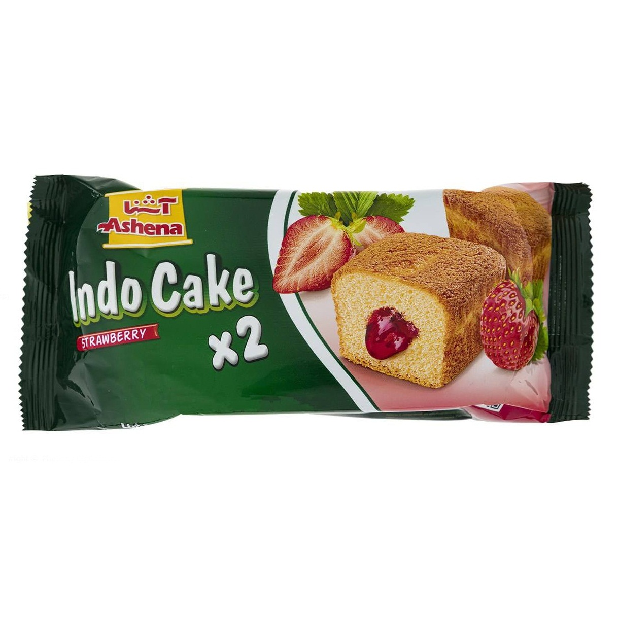 ایندو کیک توت فرنگی دوقلو آشنا - 60 گرم بسته 36 عددی