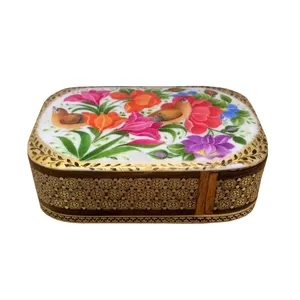 جا کارتی خاتم کاری طرح گل و مرغ کد B 223