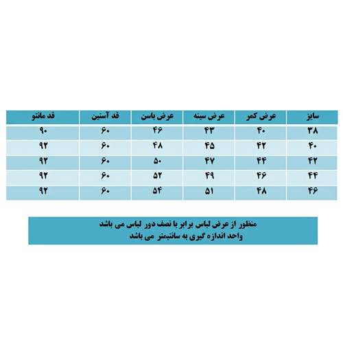مانتو زنانه مدل بیتا رنگ سبز آبی