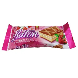 کیک اسفنجی دولایه کرمدار با طعم توت فرنگی آناتا - 43 گرم بسته 36 عددی