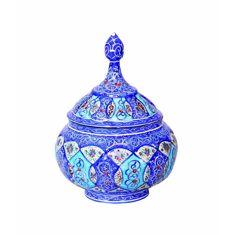 قندان میناکاری مدل اسلیمی ختایی کد 084