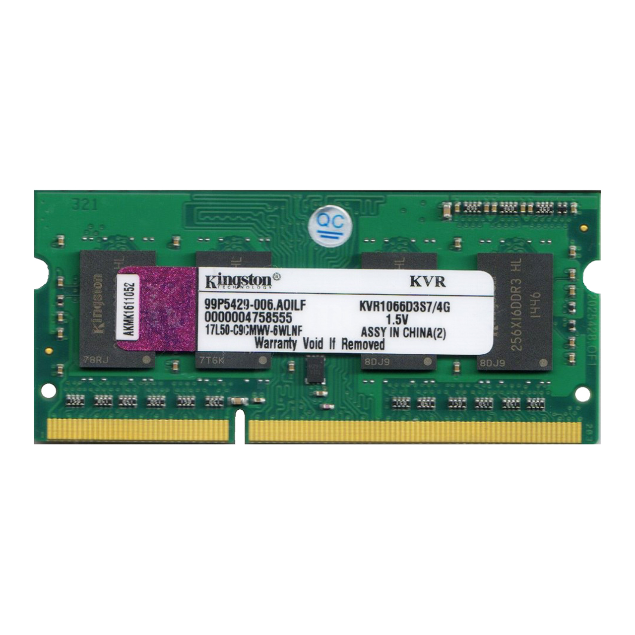  رم لپ تاپ DDR3 تک کاناله 1066 مگاهرتز CL9 کینگستون مدل B3 ظرفیت 2 گیگابایت