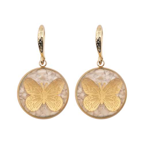 گوشواره طلا 24 عیار زنانه الون طرح پروانه