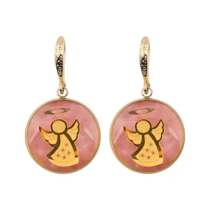 گوشواره طلا 24 عیار زنانه الون طرح فرشته 