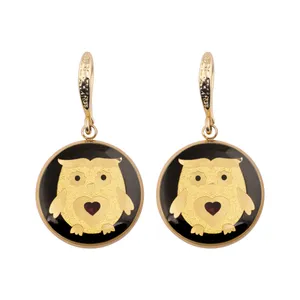 گوشواره طلا 24 عیار زنانه الون طرح جغد