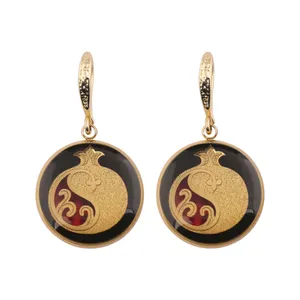 گوشواره طلا 24 عیار زنانه الون طرح انار