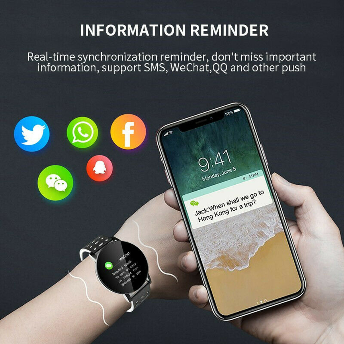 119 Plus Bluetooth Smart Watch Men Blood Pressure Smartwatch Women Watch  Sport Tracker WhatsApp For Android IOS Smart Clock|Smart Watches| -  AliExpress