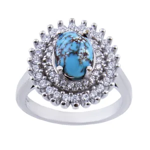 انگشتر نقره زنانه بازرگانی میلادی کد AWR-180